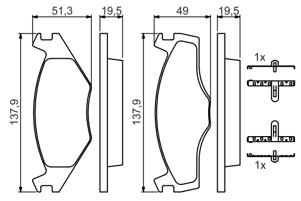 BOSCH 0 986 468 873 Kit pastiglie freno, Freno a disco