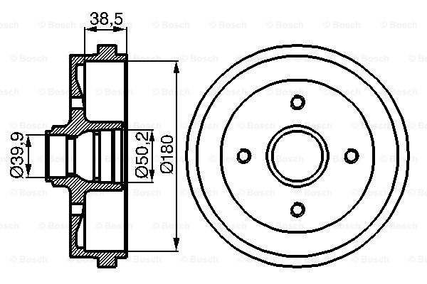 BOSCH 0 986 477 002 Tamburo freno