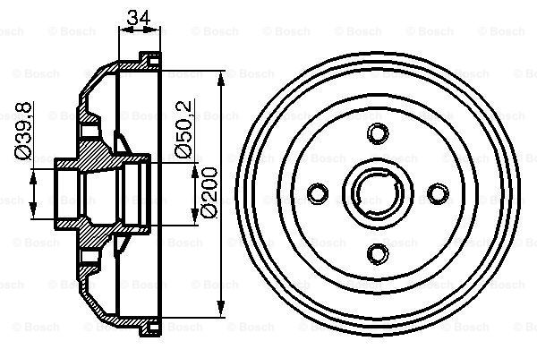 BOSCH 0 986 477 056 Tamburo freno