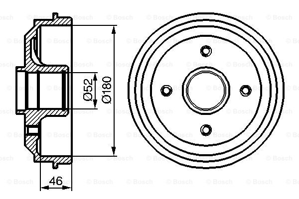 BOSCH 0 986 477 116 Tamburo freno