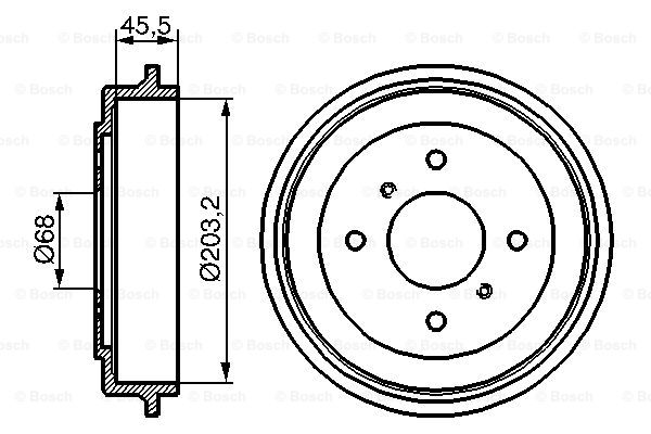 BOSCH 0 986 477 136 Brake Drum