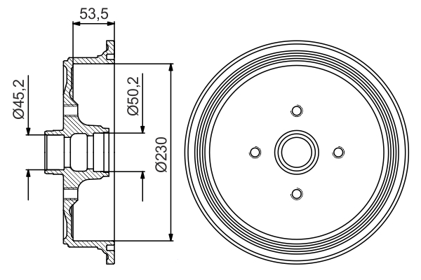 BOSCH 0 986 477 160 Brake Drum