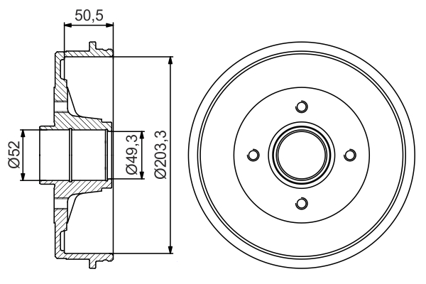 BOSCH 0 986 477 170 Brake Drum