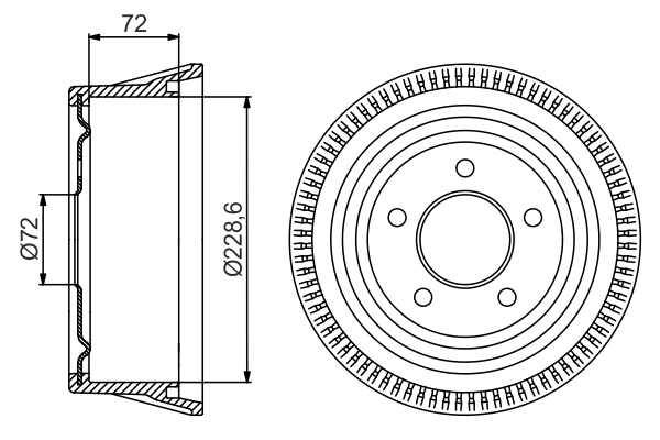 BOSCH 0 986 477 245 Brake Drum