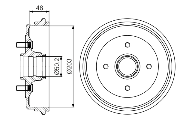 BOSCH 0 986 477 258 Brake Drum