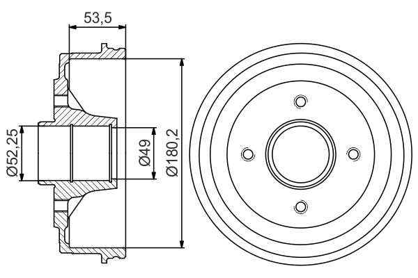 BOSCH 0 986 477 270 Brake Drum