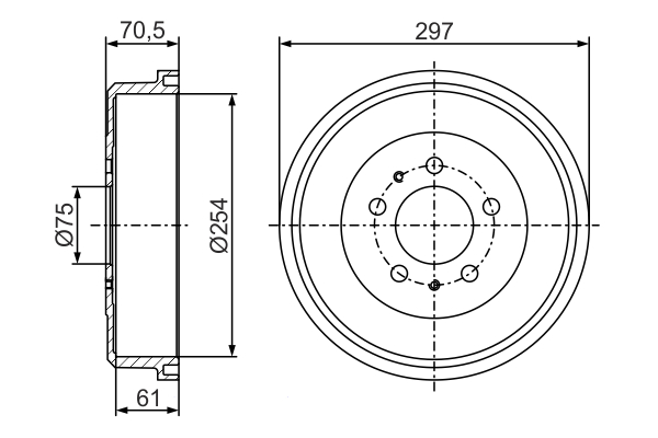 BOSCH 0 986 477 276 Brake Drum