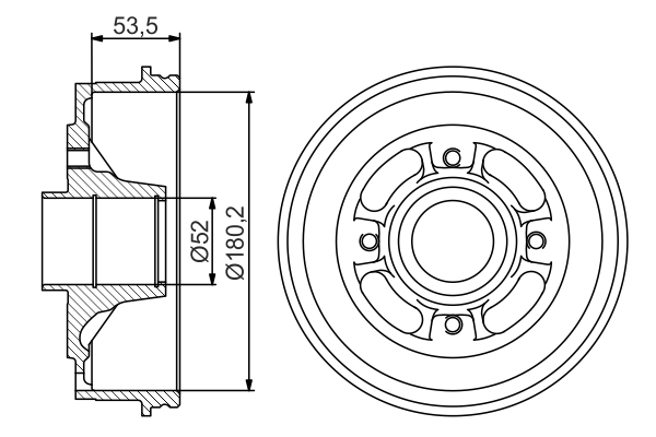 BOSCH 0 986 477 304 Brake Drum