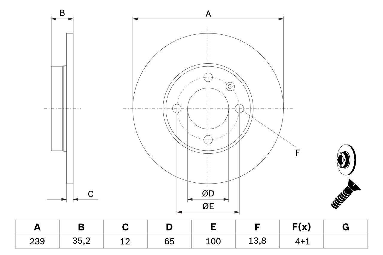 BOSCH 0 986 478 011 féktárcsa