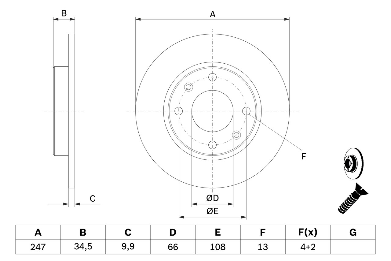 BOSCH 0 986 479 C54 Discofreno-Discofreno-Ricambi Euro