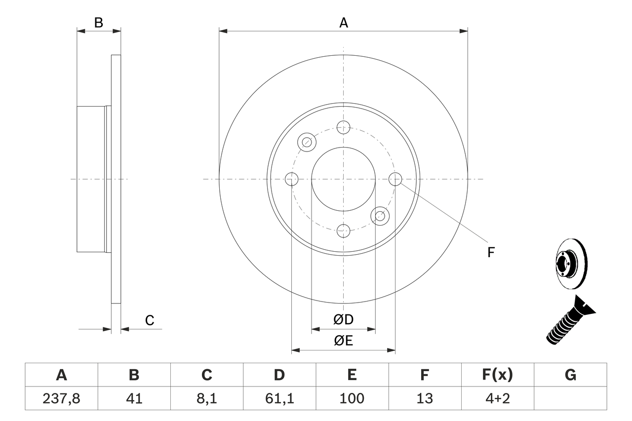 BOSCH 0 986 478 273 féktárcsa