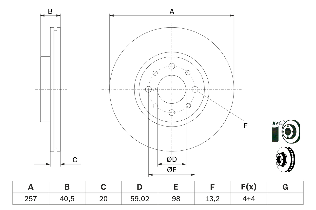 BOSCH 0 986 478 515 féktárcsa