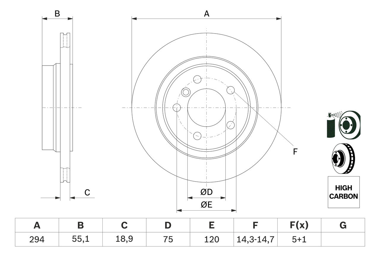 BOSCH 0 986 478 570 féktárcsa