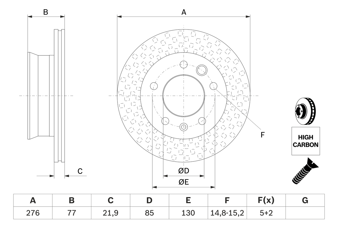 BOSCH 0 986 478 849 féktárcsa