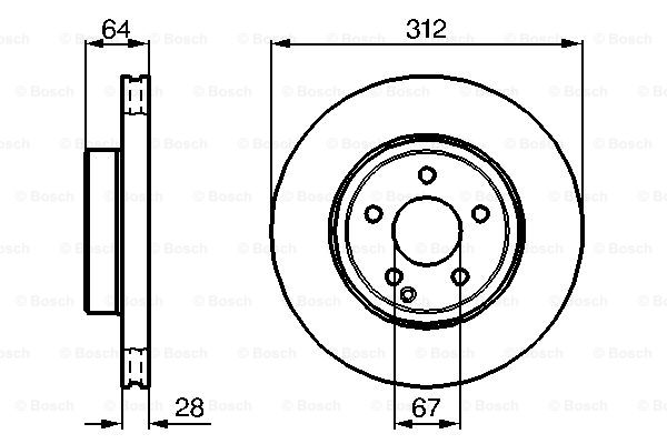 BOSCH 0 986 479 040 féktárcsa