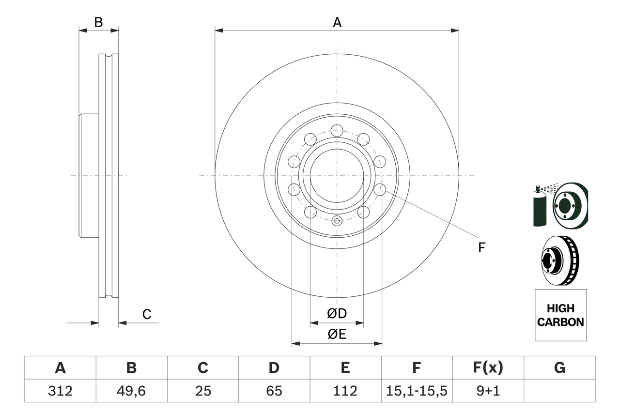 BOSCH 0 986 479 058 féktárcsa