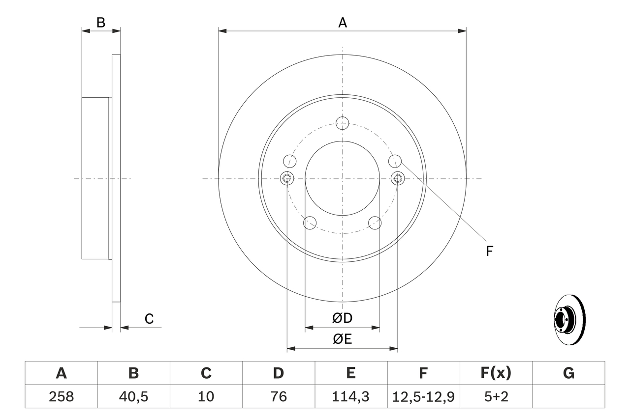 BOSCH 0 986 479 059 féktárcsa