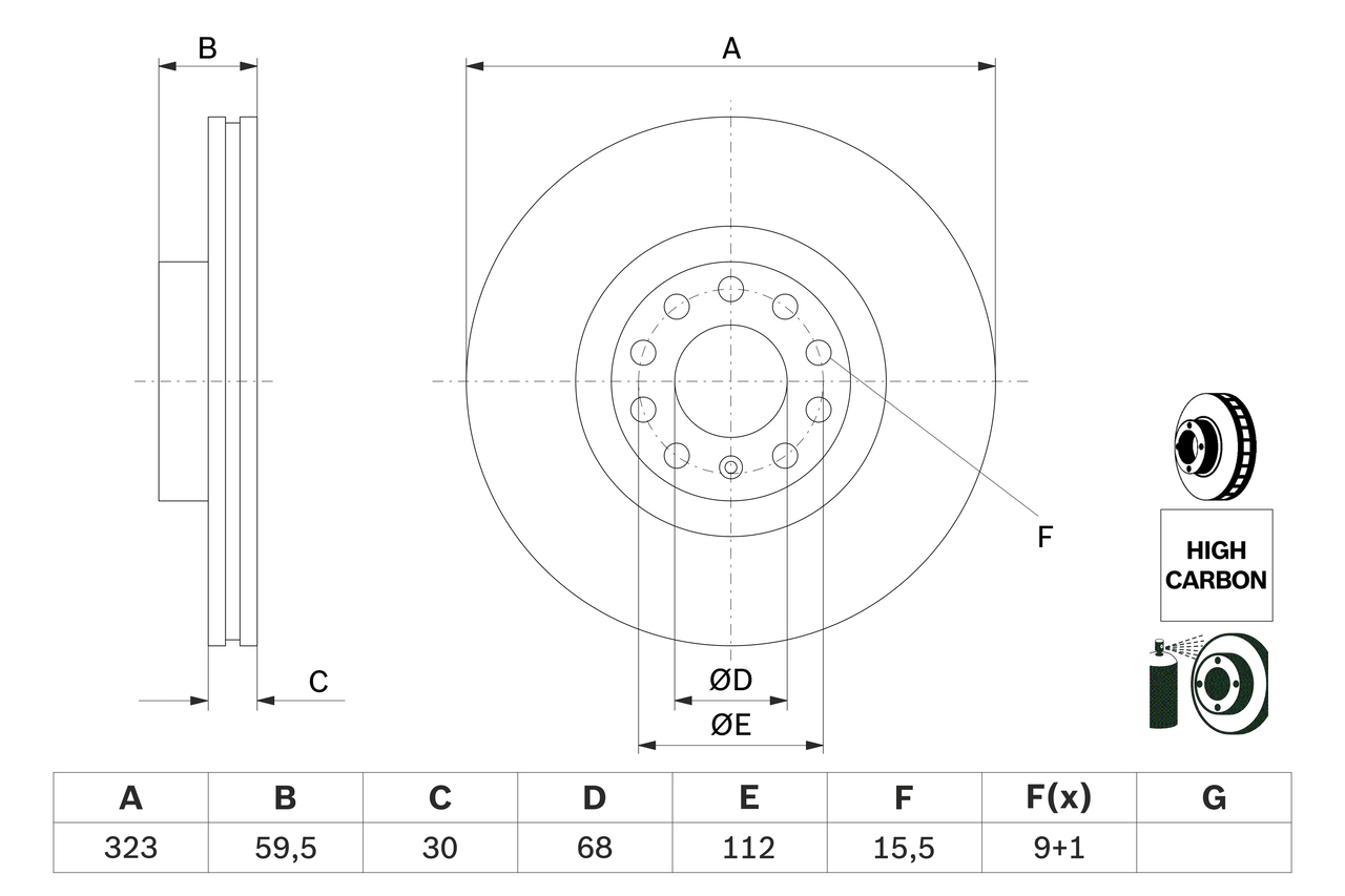 BOSCH 0 986 479 060 Discofreno-Discofreno-Ricambi Euro