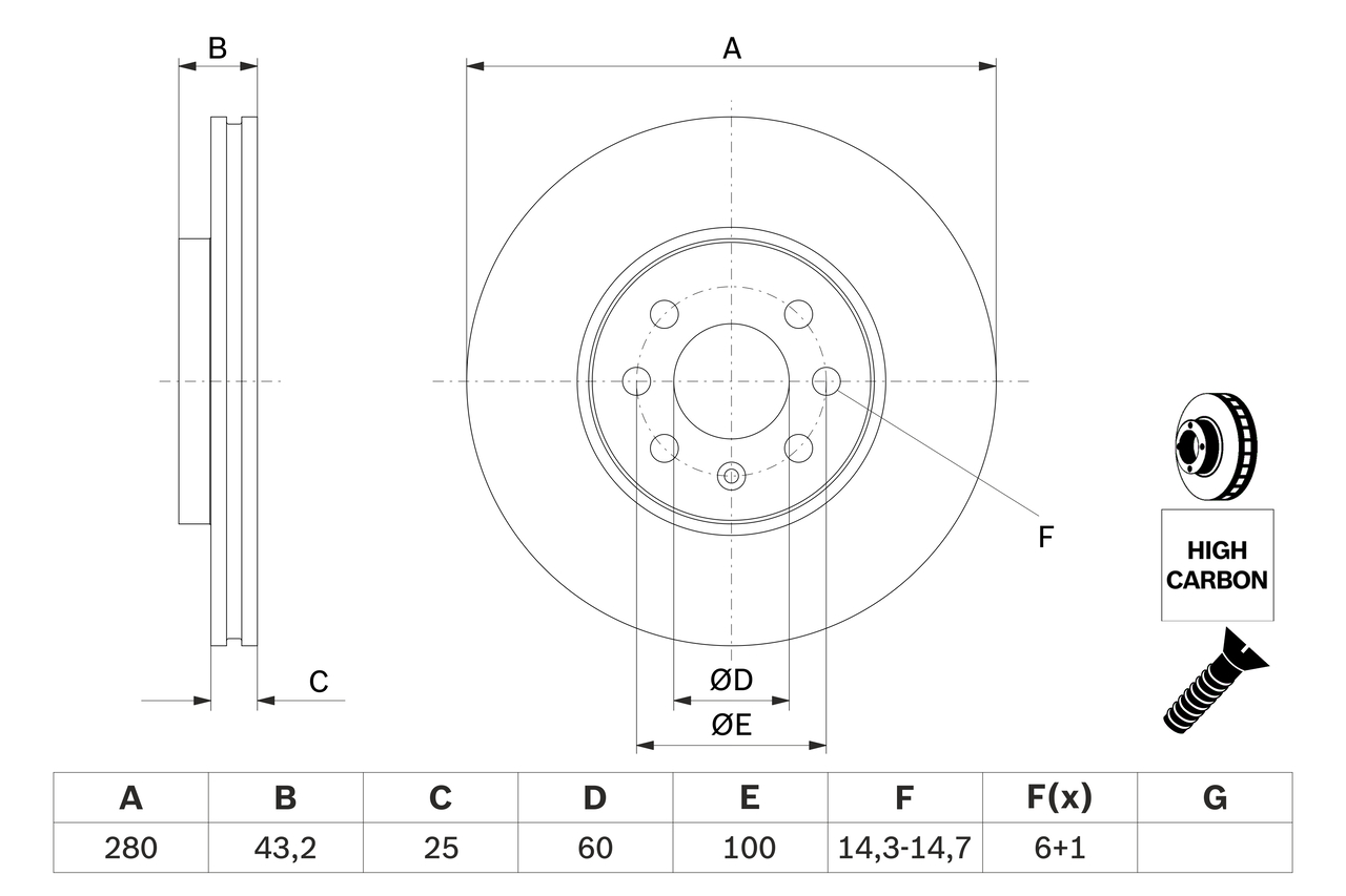 BOSCH 0 986 479 B68 féktárcsa