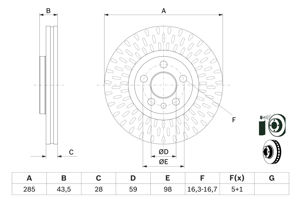 BOSCH 0 986 479 114 féktárcsa