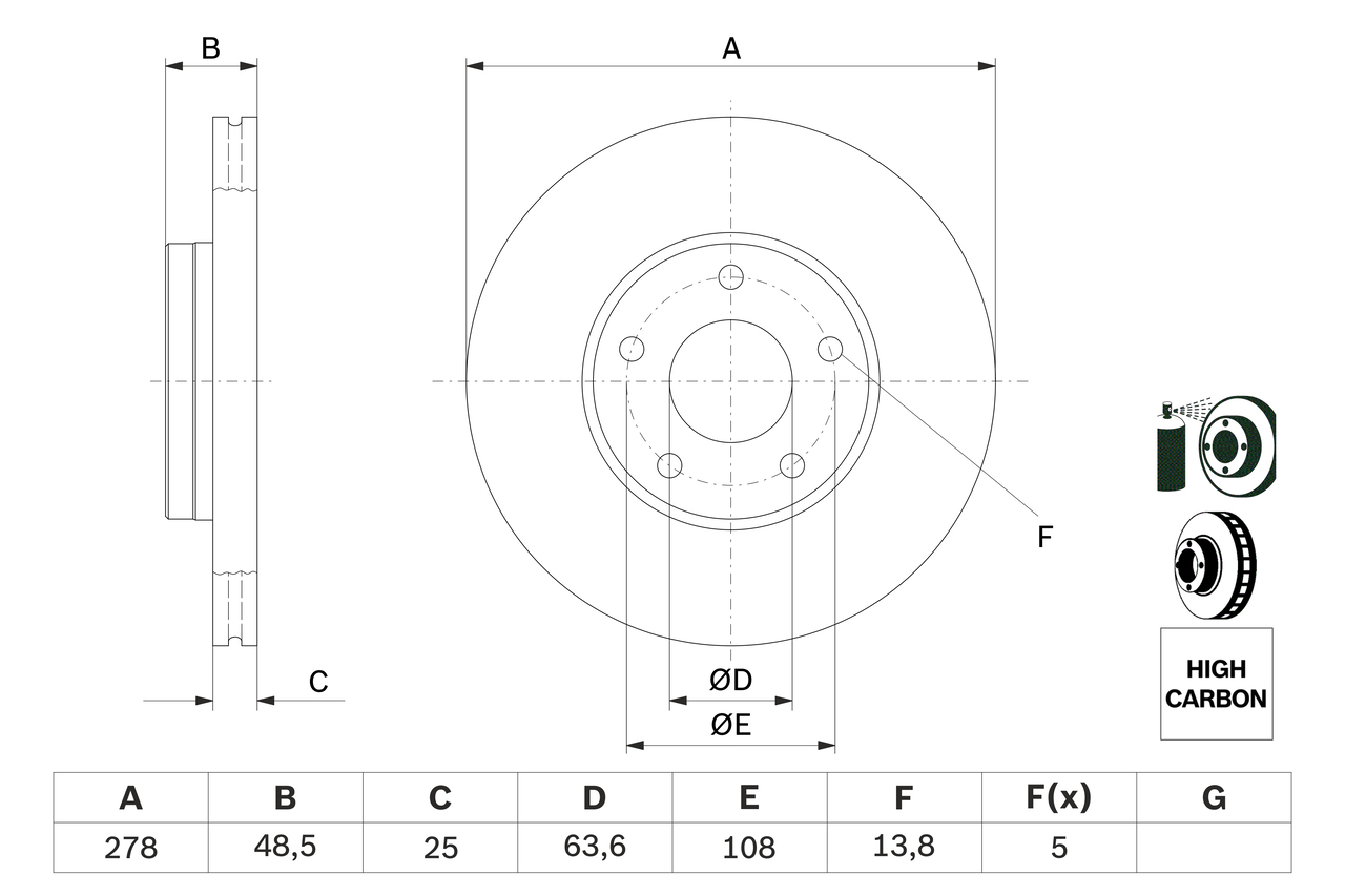 BOSCH 0 986 479 173 féktárcsa