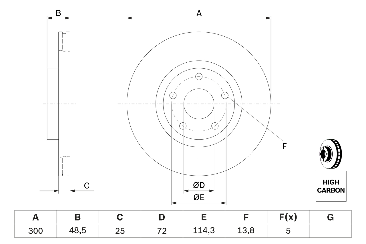 BOSCH 0 986 479 183 féktárcsa