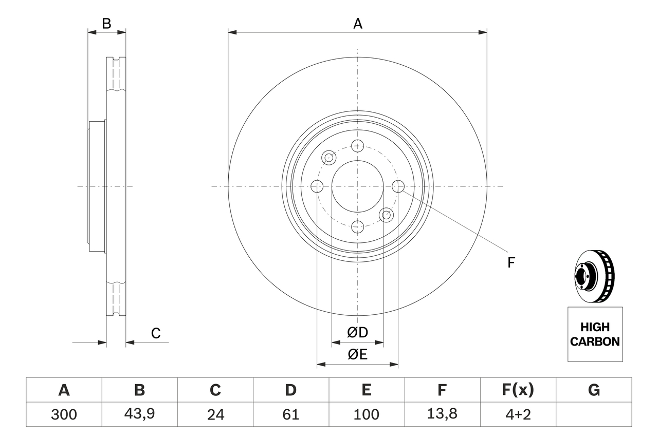 BOSCH 0 986 479 209 Discofreno-Discofreno-Ricambi Euro