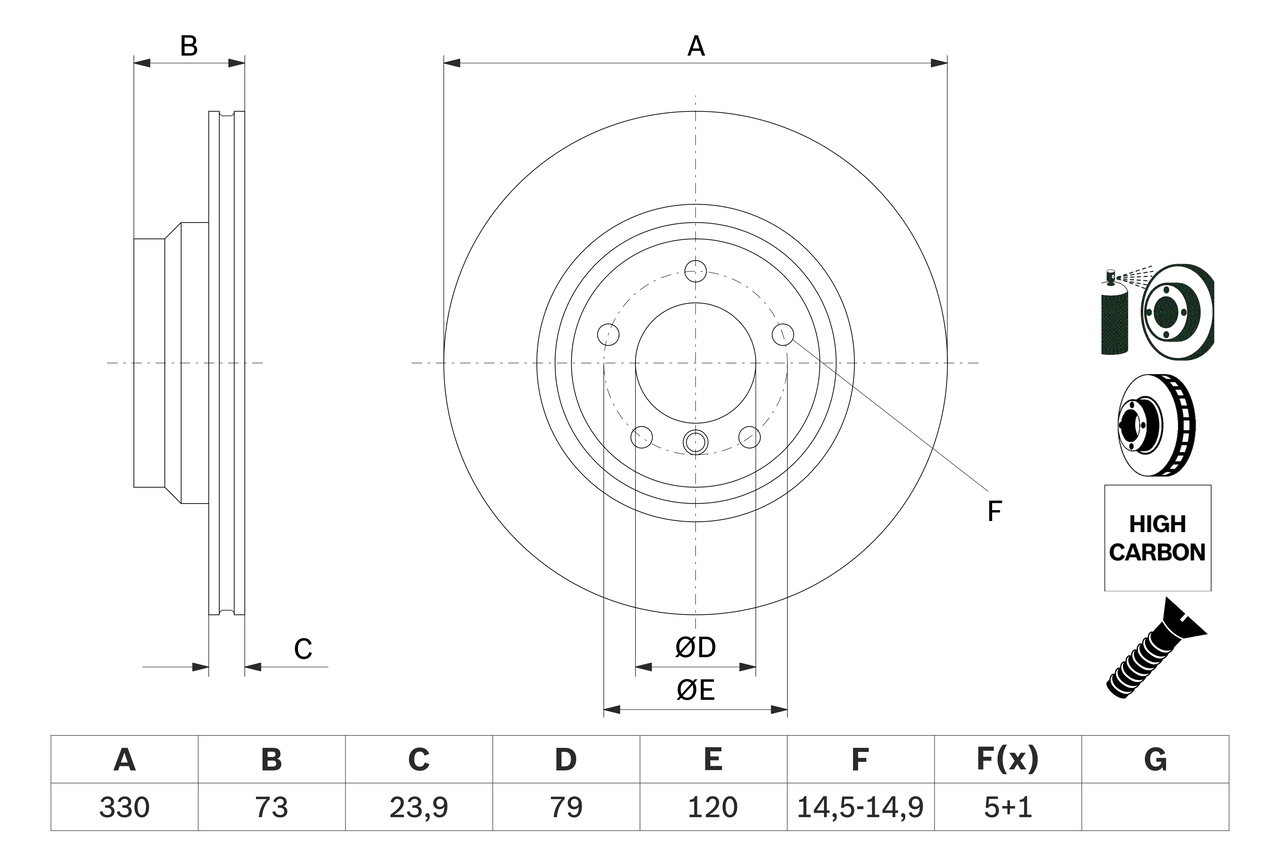 BOSCH 0 986 479 215 féktárcsa