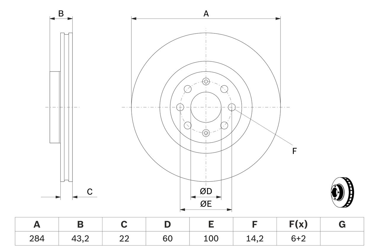 BOSCH 0 986 479 B90 Discofreno-Discofreno-Ricambi Euro