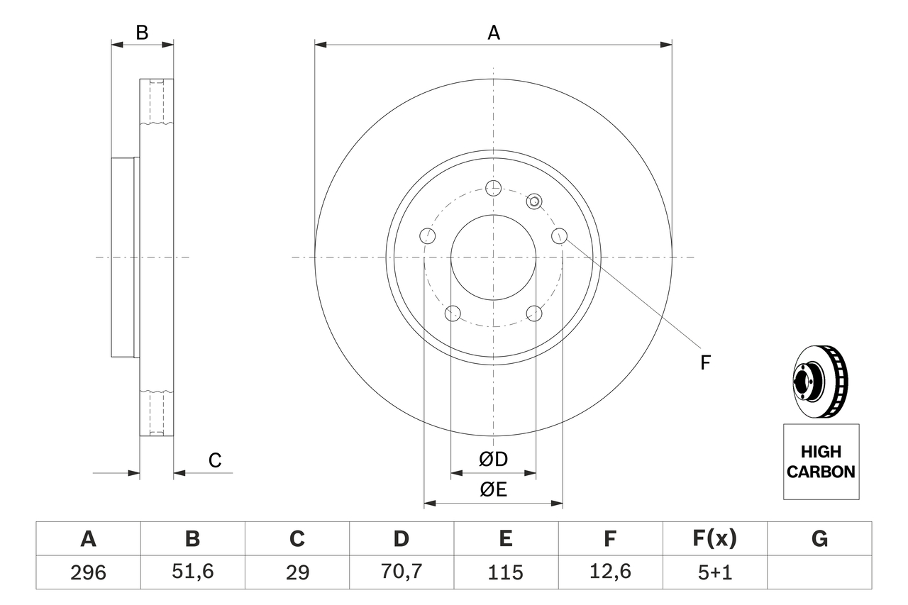 BOSCH 0 986 479 267 féktárcsa