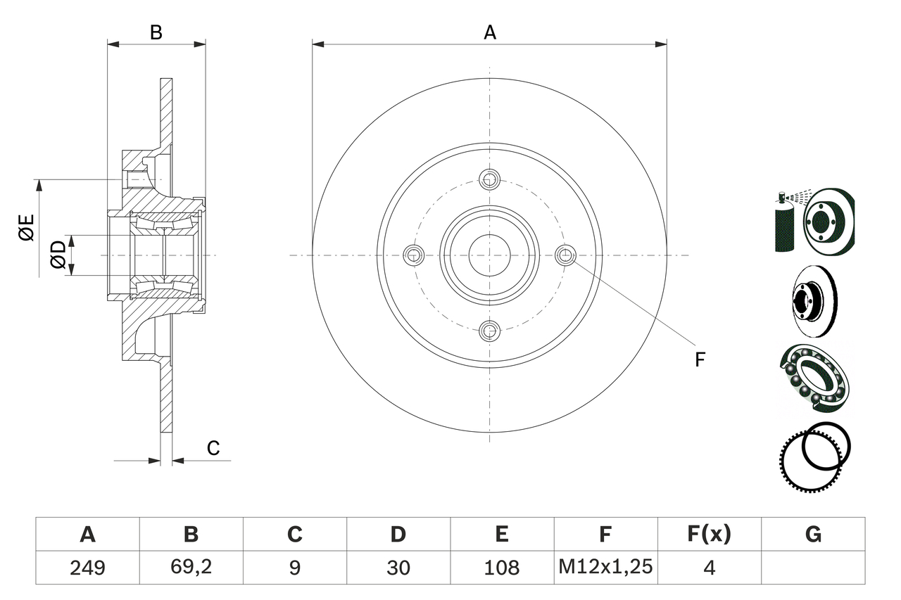 BOSCH 0 986 479 275 féktárcsa