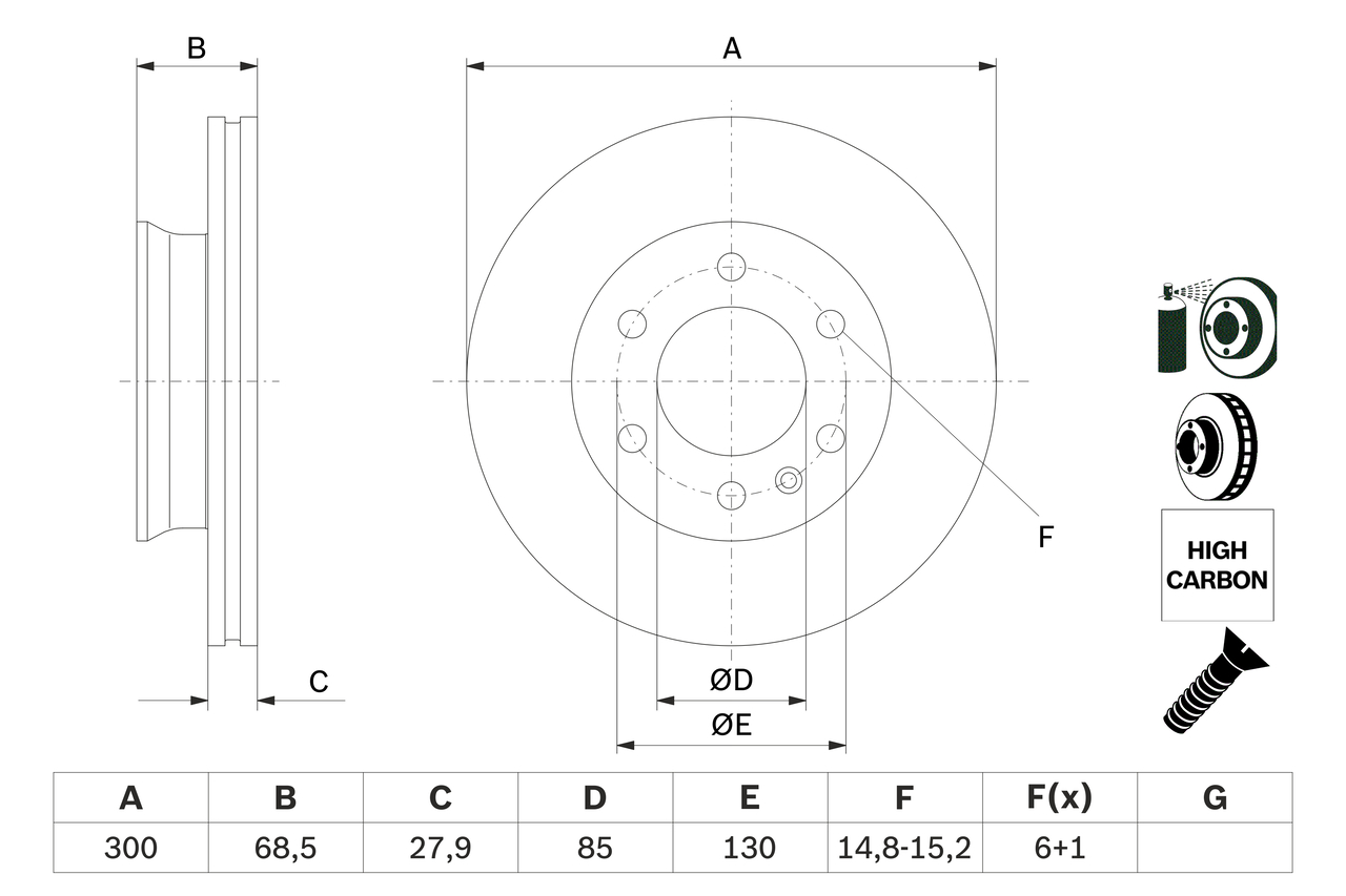 BOSCH 0 986 479 294 féktárcsa