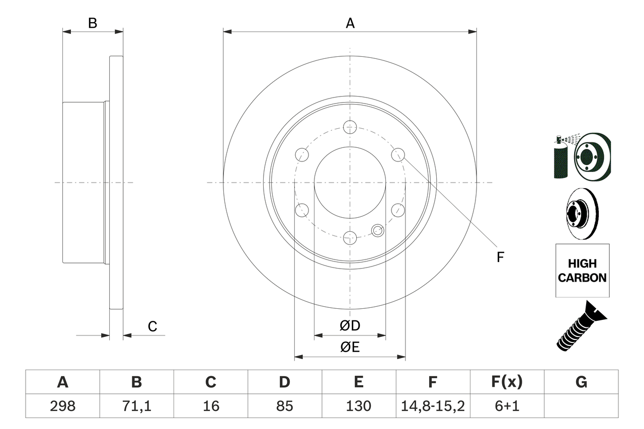 BOSCH 0 986 479 295 féktárcsa