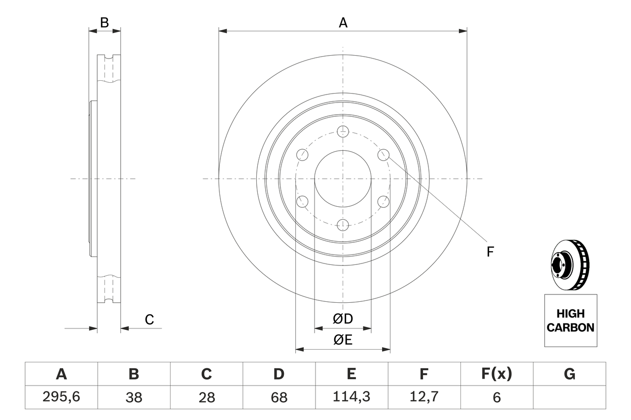 BOSCH 0 986 479 356 féktárcsa