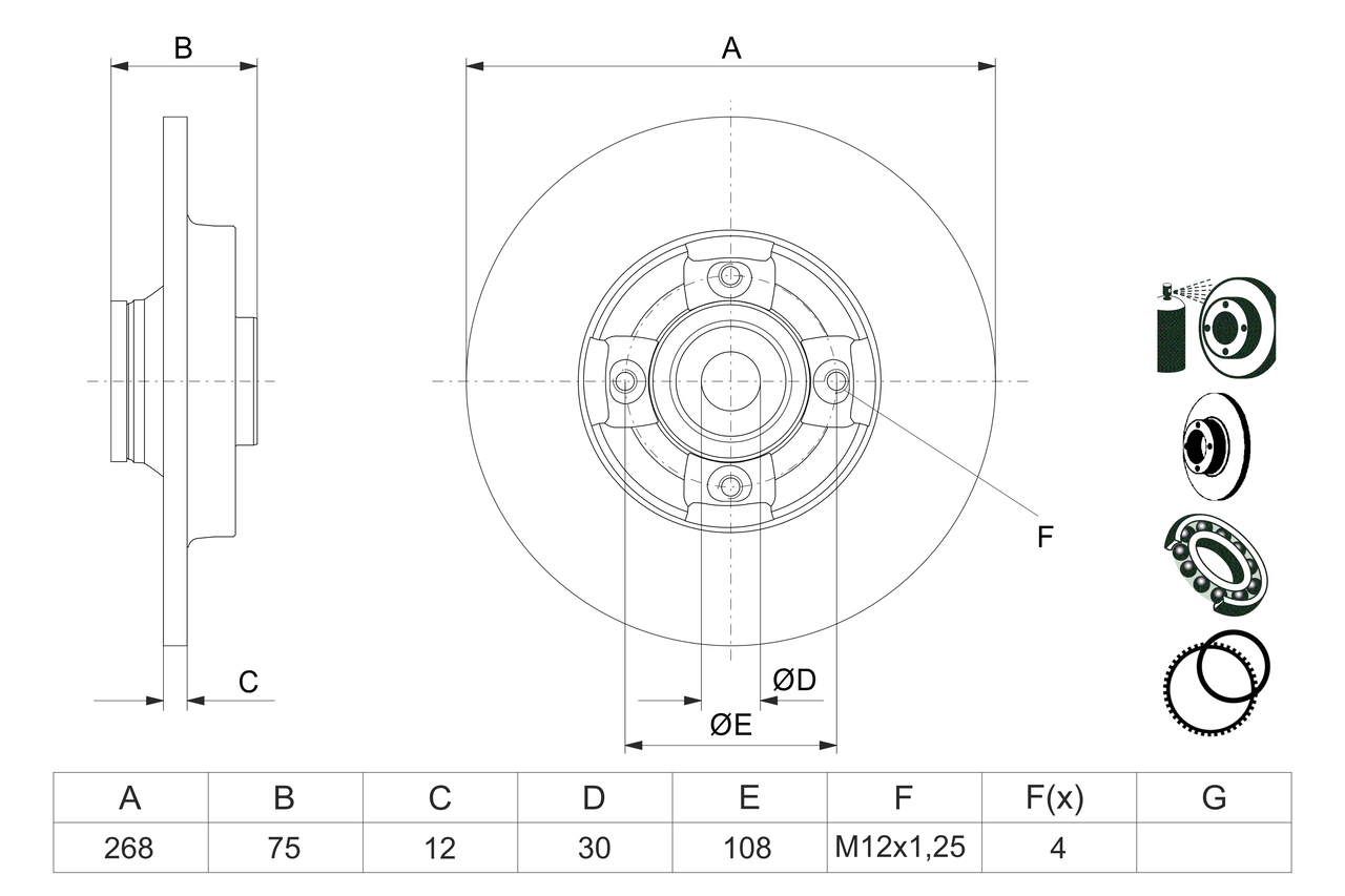 BOSCH 0 986 479 387 Discofreno-Discofreno-Ricambi Euro