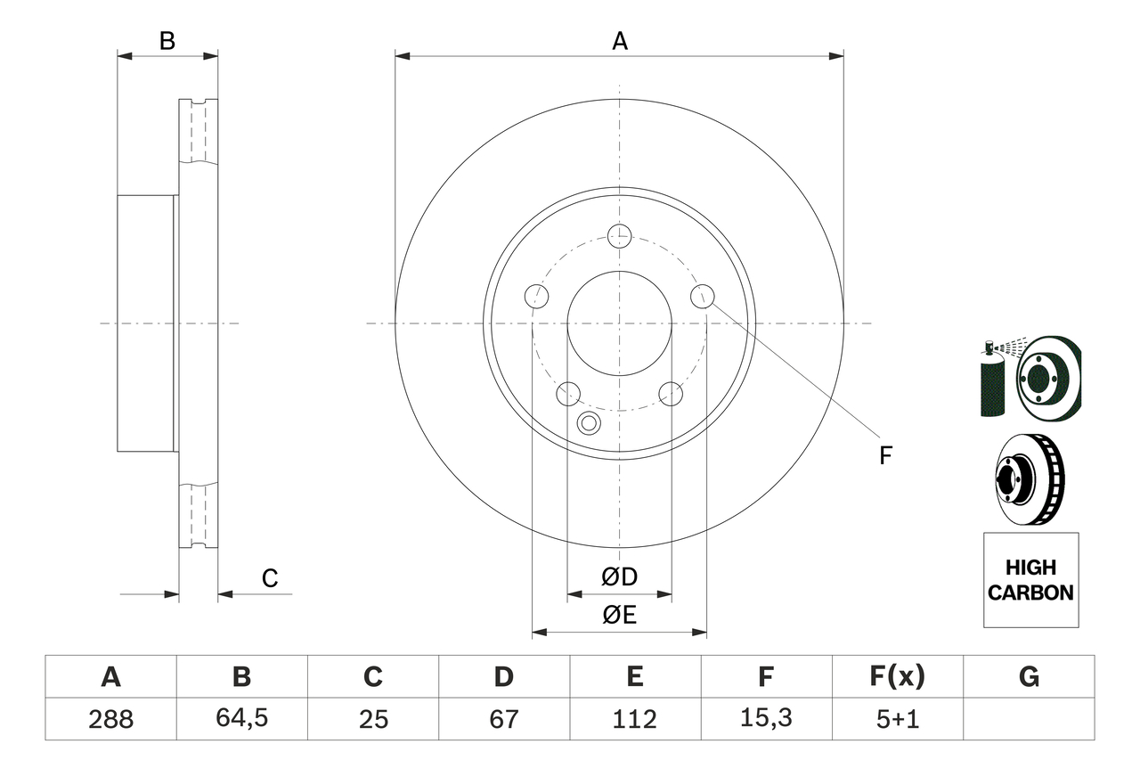 BOSCH 0 986 479 406 féktárcsa