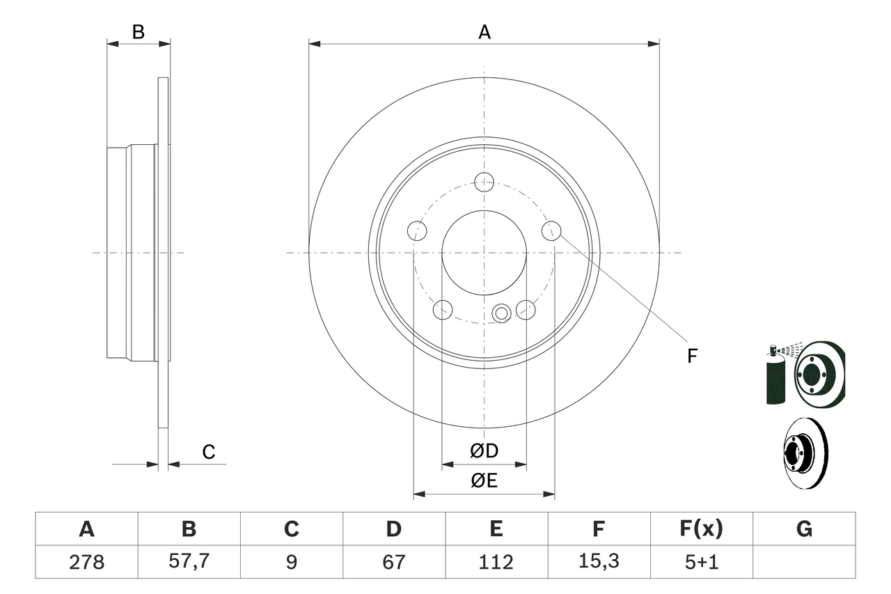 BOSCH 0 986 479 409 féktárcsa