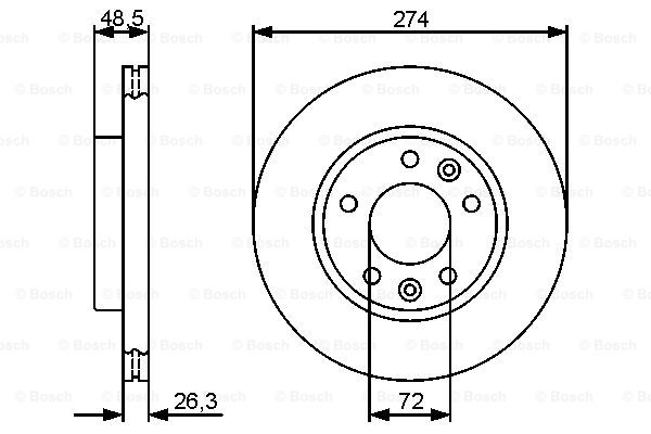 BOSCH 0 986 479 444 Discofreno-Discofreno-Ricambi Euro