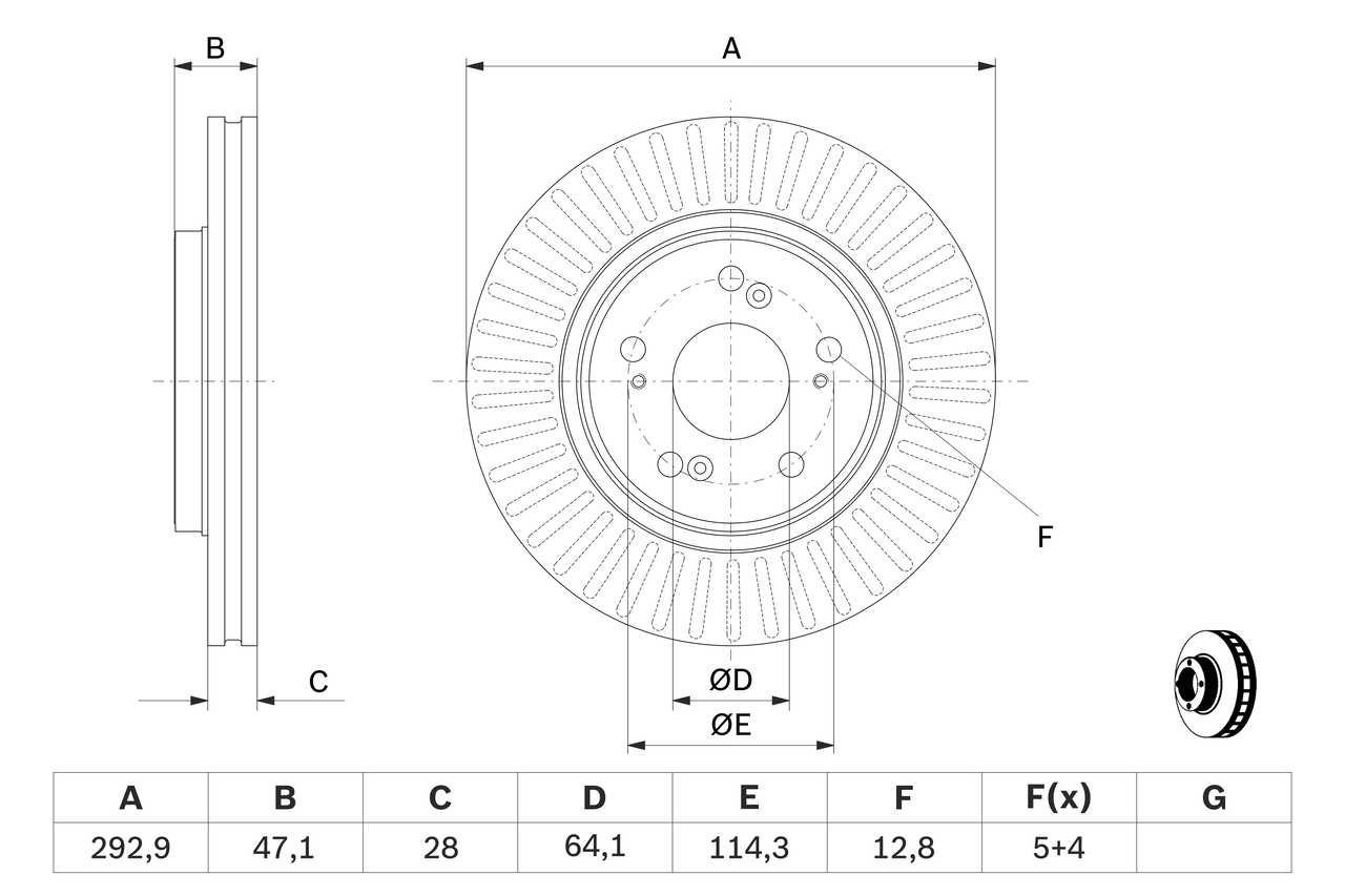 BOSCH 0 986 479 456 féktárcsa