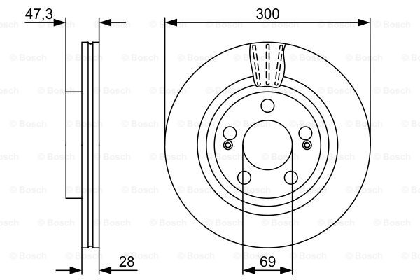 BOSCH 0 986 479 537 féktárcsa