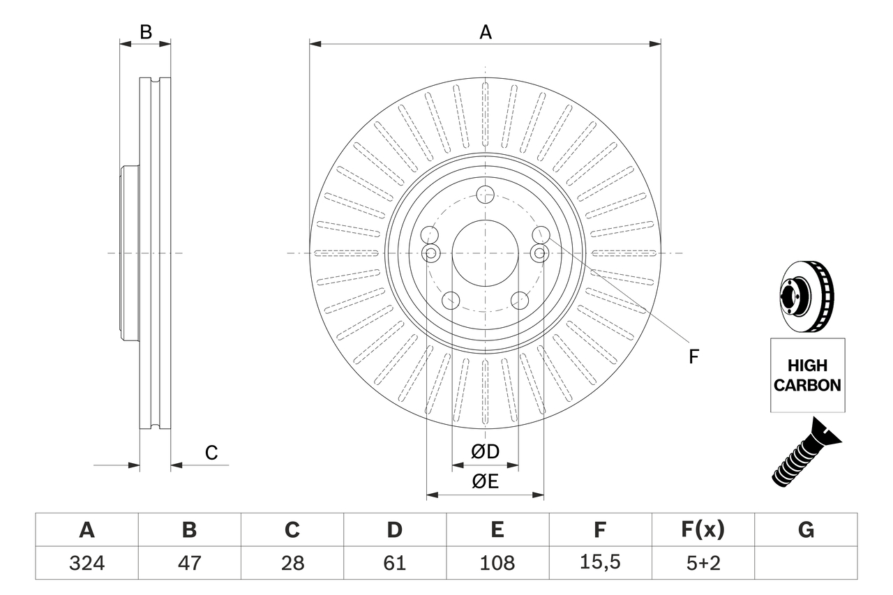 BOSCH 0 986 479 565 féktárcsa