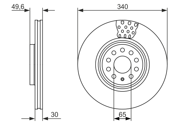 BOSCH 0 986 479 734 Discofreno-Discofreno-Ricambi Euro