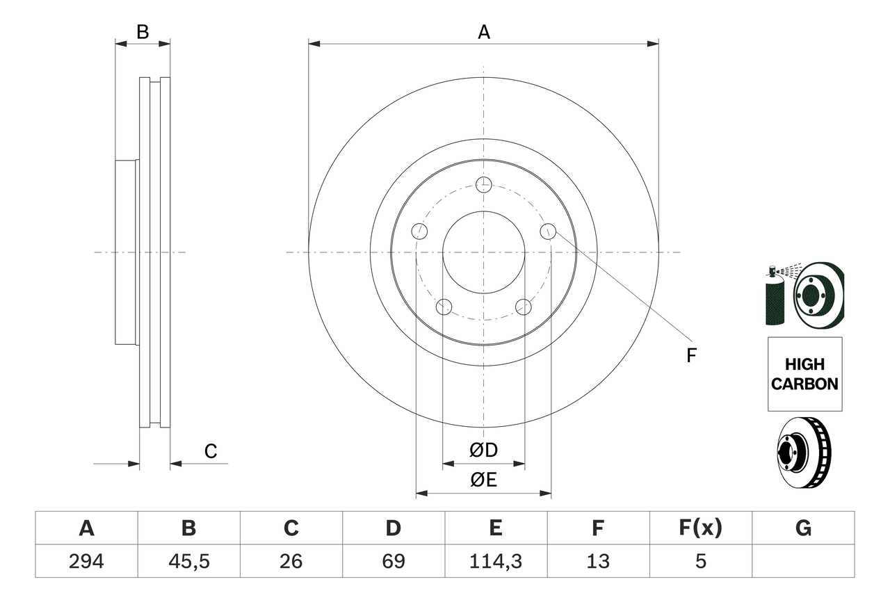 BOSCH 0 986 479 745 Discofreno-Discofreno-Ricambi Euro