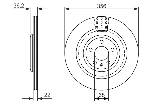 BOSCH 0 986 479 749 féktárcsa