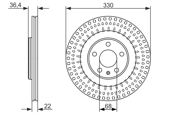 BOSCH 0 986 479 750 féktárcsa