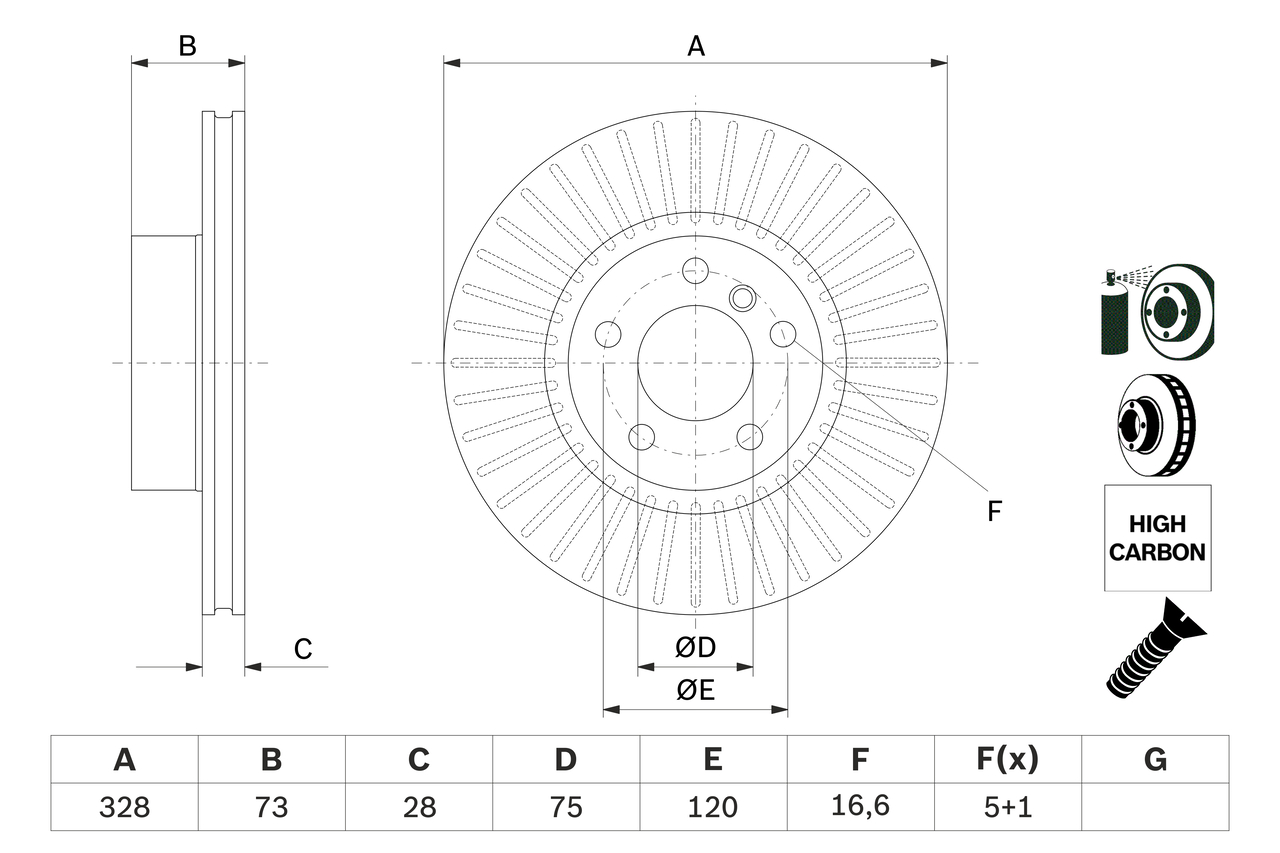 BOSCH 0 986 479 771 féktárcsa