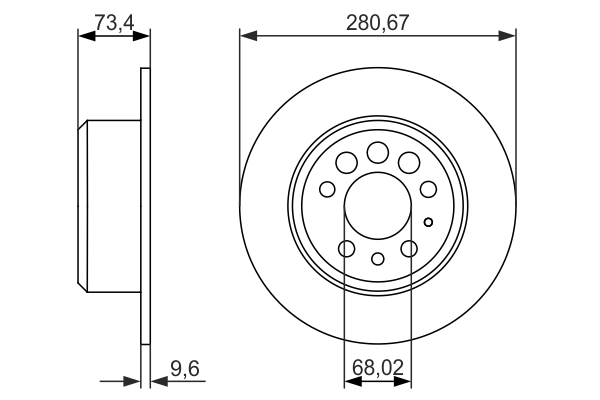 BOSCH 0 986 479 835 Brake Disc