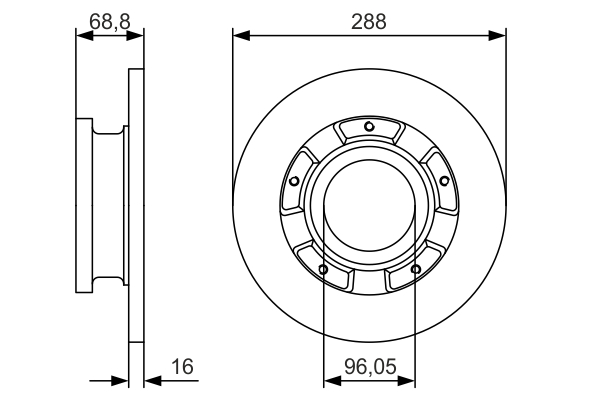 BOSCH 0 986 479 A50 féktárcsa