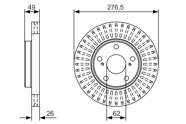 BOSCH 0 986 479 A62 féktárcsa