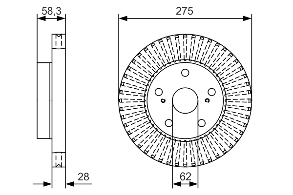 BOSCH 0 986 479 A97 féktárcsa